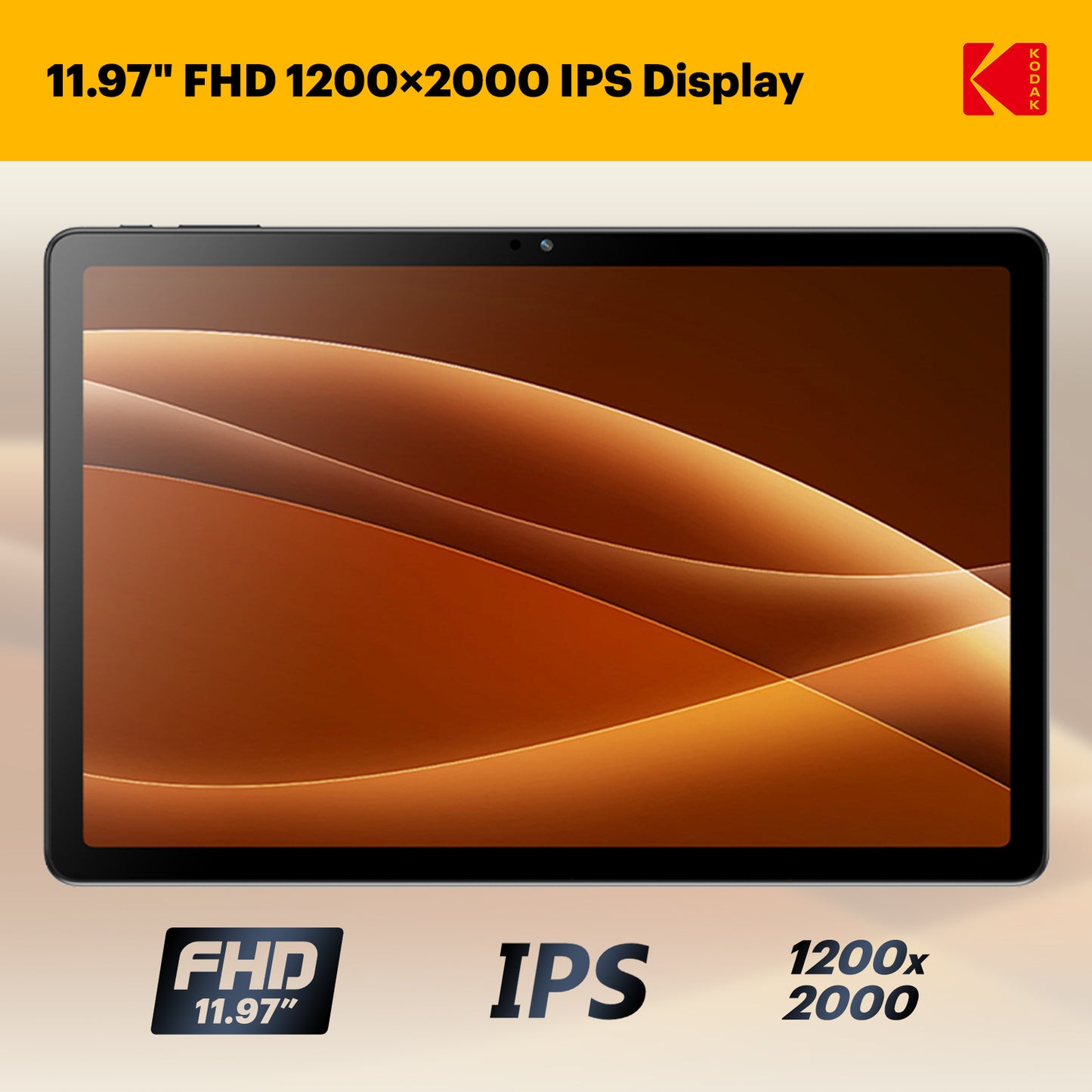 KODAK 12" Android 15 Tablet – 6GB RAM, 128GB Storage (Expandable to 1TB)