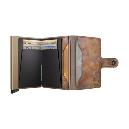 Secrid Miniwallet Compact Aluminium Leather RFID Wallet Jungle Desert