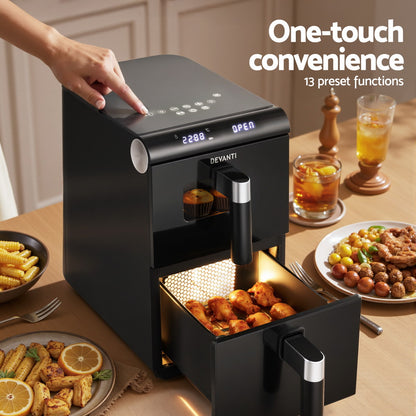 Devanti Air Fryer Oven 11L Dual Zone Fryers (Black)