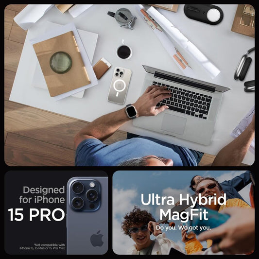 Spigen Apple iPhone 15 Pro Ultra Hybrid (MagFit) Case - White