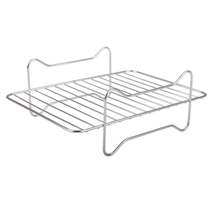 Appetito Stainless Steel Rectangle Dual Level Cooking Air Fryer Rack 22x16cm (Silver)