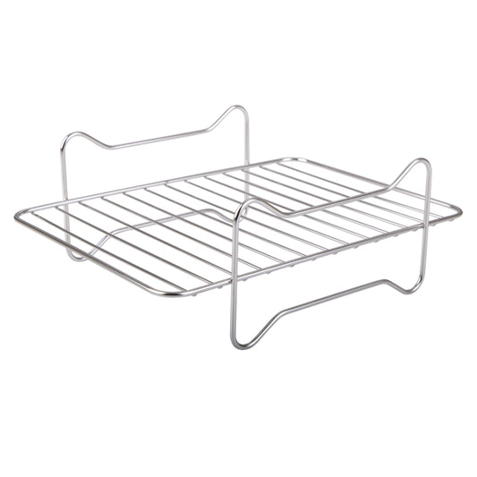 Appetito Stainless Steel Rectangle Dual Level Cooking Air Fryer Rack 22x16cm (Silver)