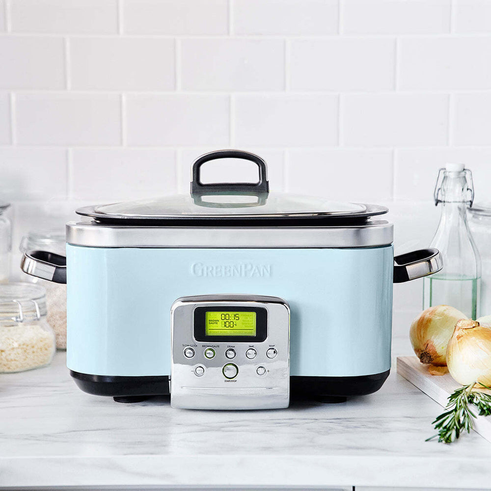 GreenPan Elite Blue Haze Electric Slow Cooker 230V 2200W Home Kitchen Cookware