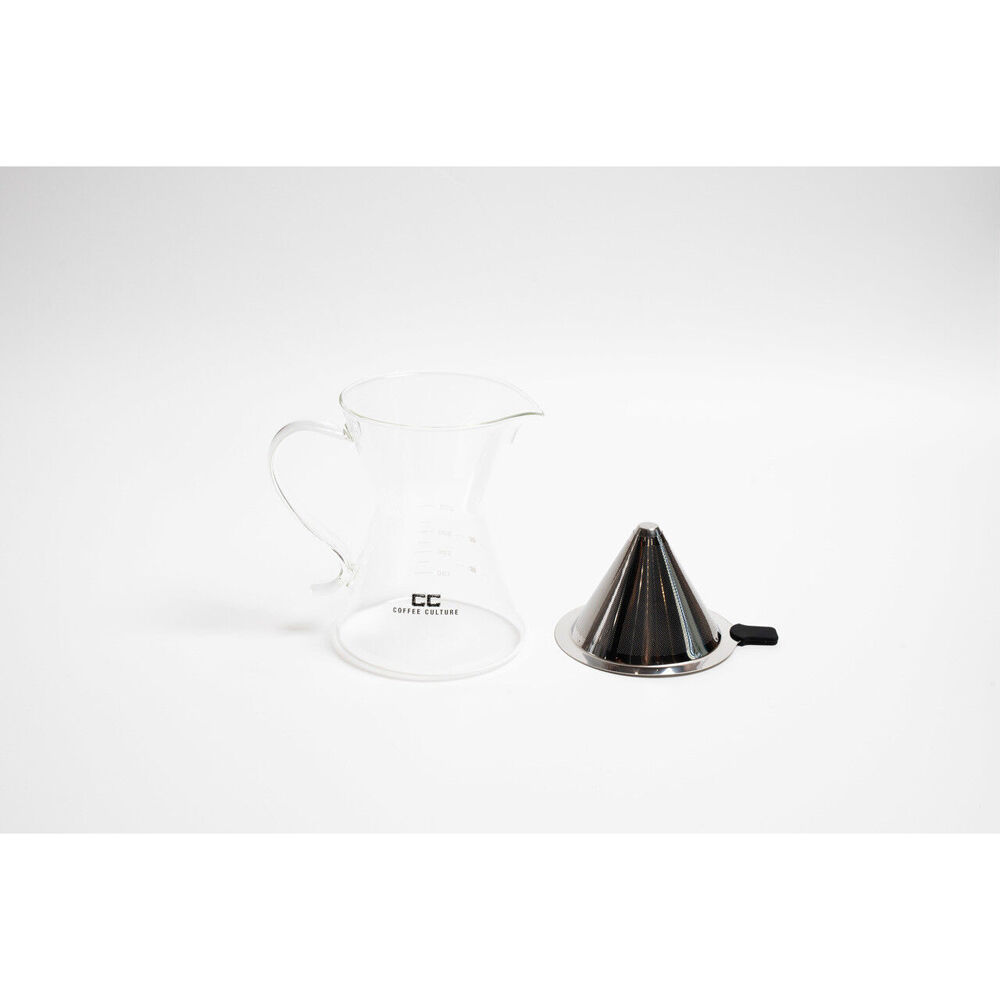 Coffee Culture 400ml Pour Over Coffee Maker Dripper Glass Jug with Filter/Handle