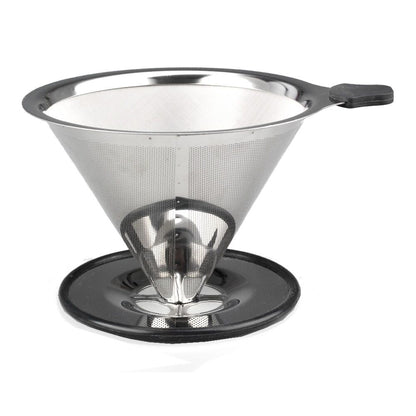 Coffee Culture Stainless Steel Micro Mesh Pour Over Coffee Filter Cone (Silver)