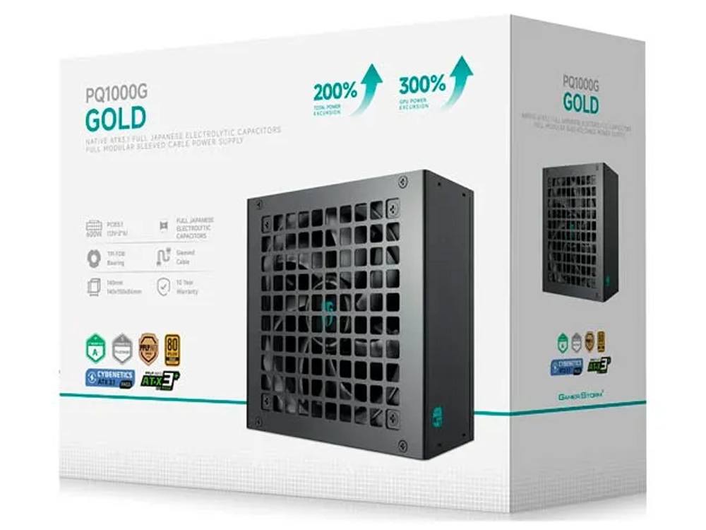 Deepcool PQ1000G 1000W 80+ Gold Fully Modular ATX 3.1 Power Supply - Black