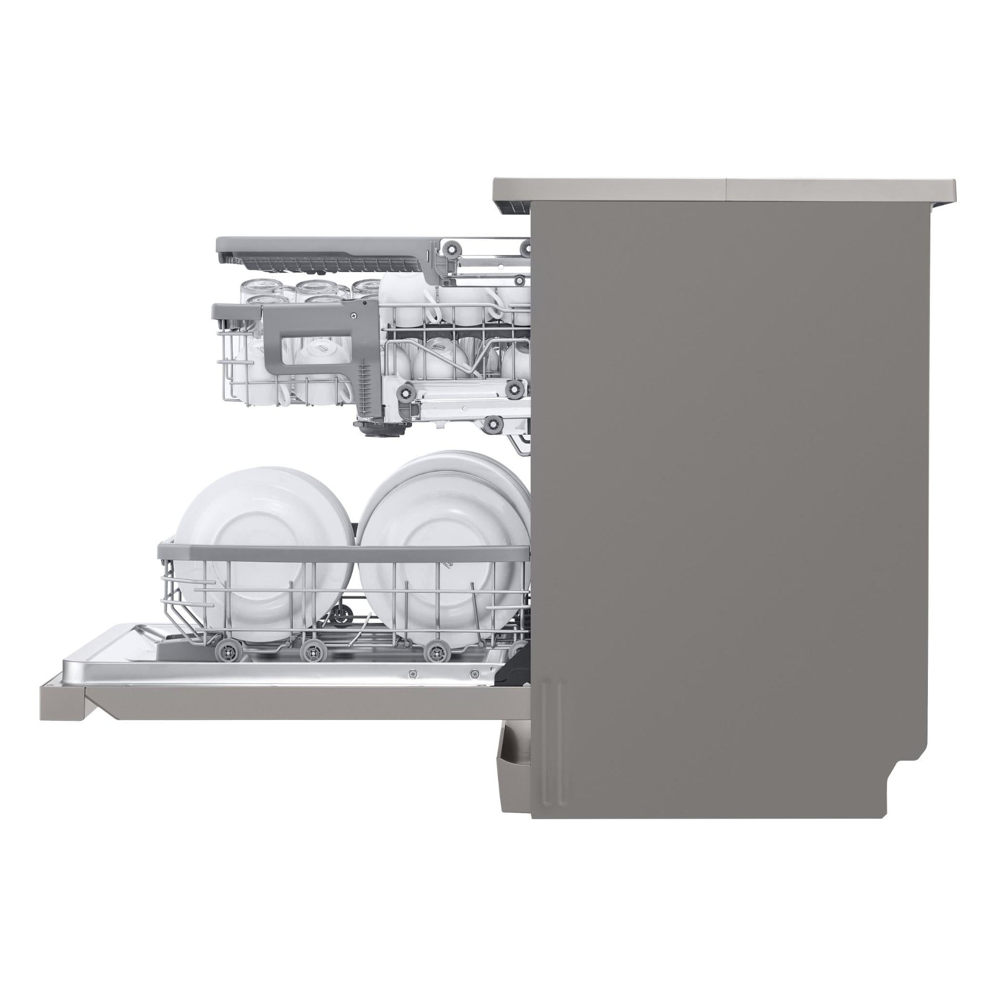 LG XD4B15PS QuadWash 15-Place Setting Freestanding Dishwasher (Platinum Steel)