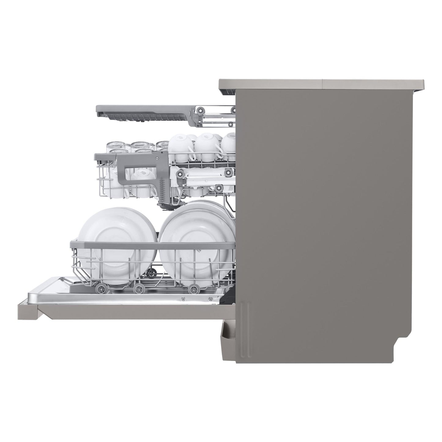 LG XD4B15PS QuadWash 15-Place Setting Freestanding Dishwasher (Platinum Steel)