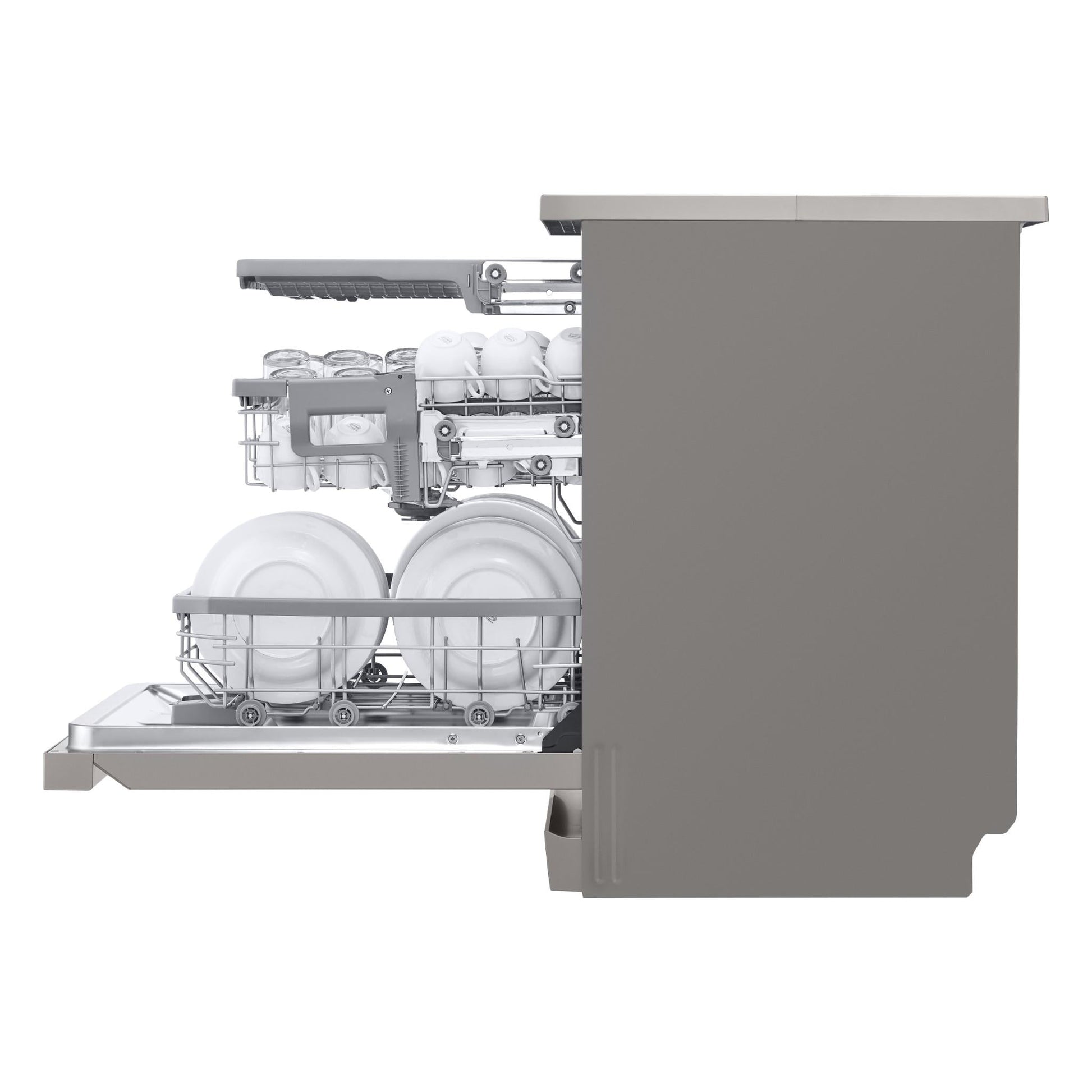 LG XD4B15PS QuadWash 15-Place Setting Freestanding Dishwasher (Platinum Steel)
