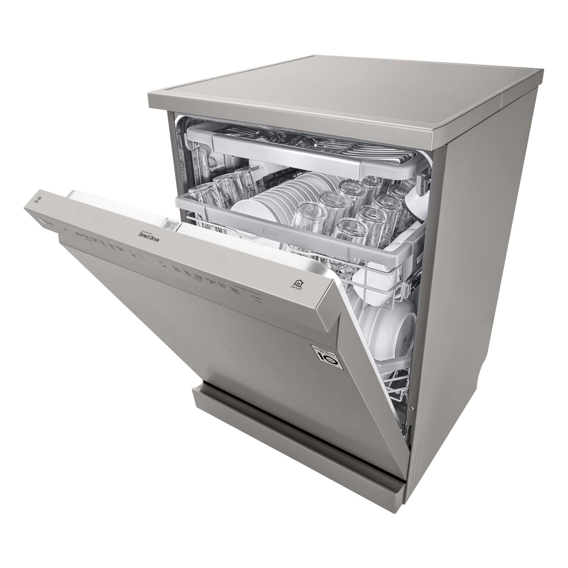 LG XD4B15PS QuadWash 15-Place Setting Freestanding Dishwasher (Platinum Steel)