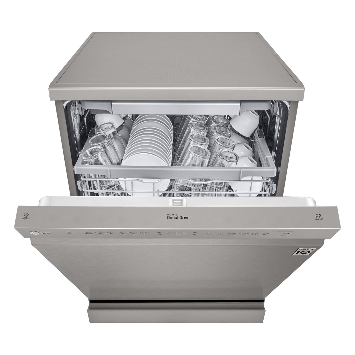 LG XD4B15PS QuadWash 15-Place Setting Freestanding Dishwasher (Platinum Steel)