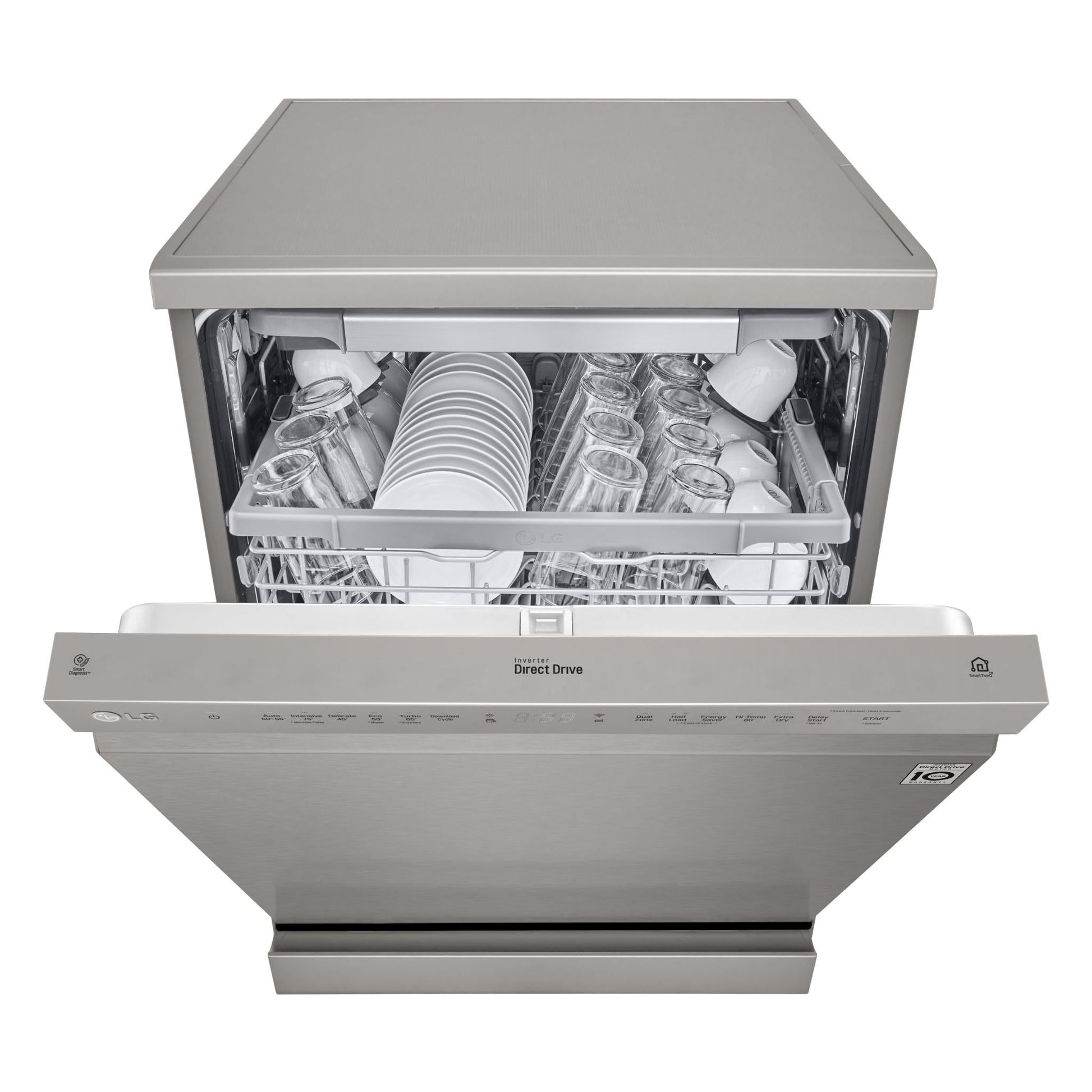 LG XD4B15PS QuadWash 15-Place Setting Freestanding Dishwasher (Platinum Steel)