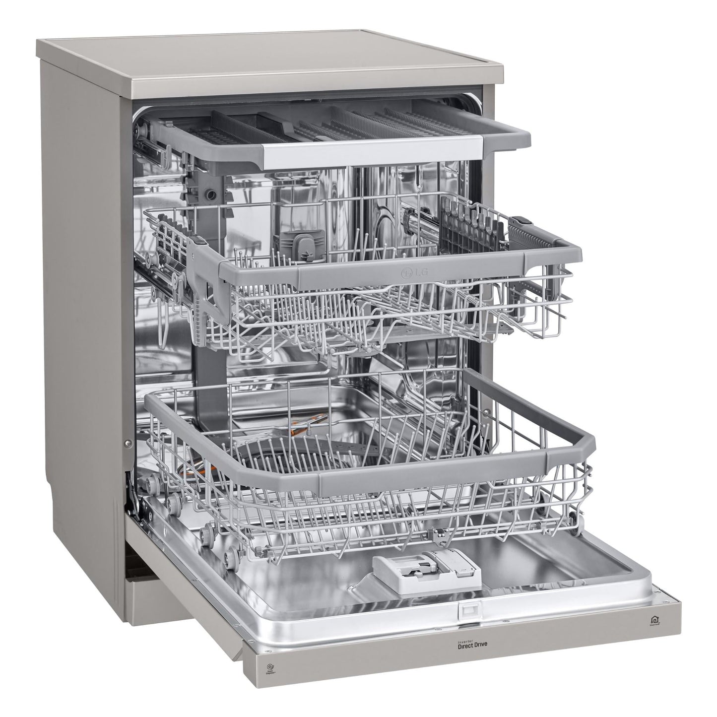 LG XD4B15PS QuadWash 15-Place Setting Freestanding Dishwasher (Platinum Steel)