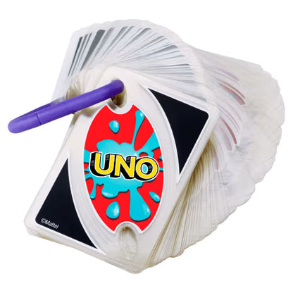 UNO Splash Card Game with Waterproof Cards and Portable Clip for Travel