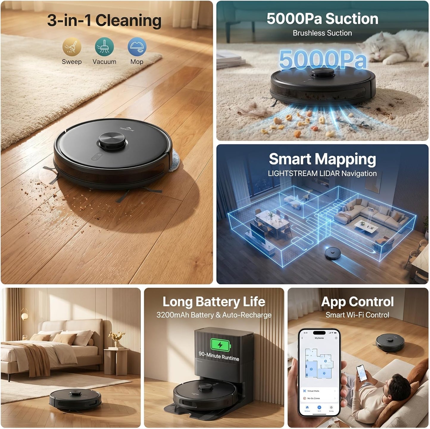 Mygenie Raptor Laser Robotic Vacuum