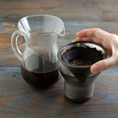 Kinto SCS-02 Coffee Glass Carafe 3-Piece Set 300ml with S/S Filter Holder