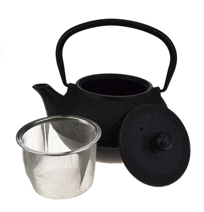 Teaology Cast Iron Teapot 800ml - Fine Hobnail Black