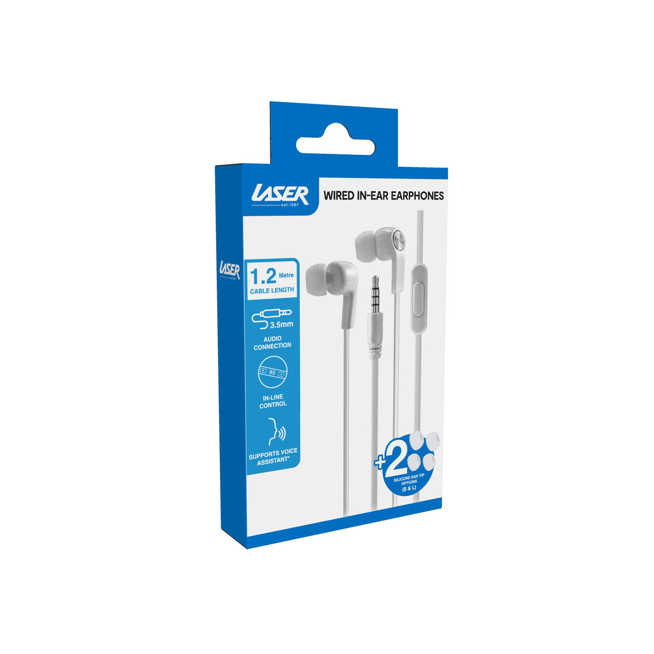 Laser Wired In-Ear Earphones (White)