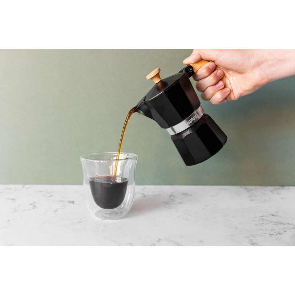 La Cafetiere Venice 3-Cup 150ml Espresso Maker Aluminum Coffee Pot (Black)
