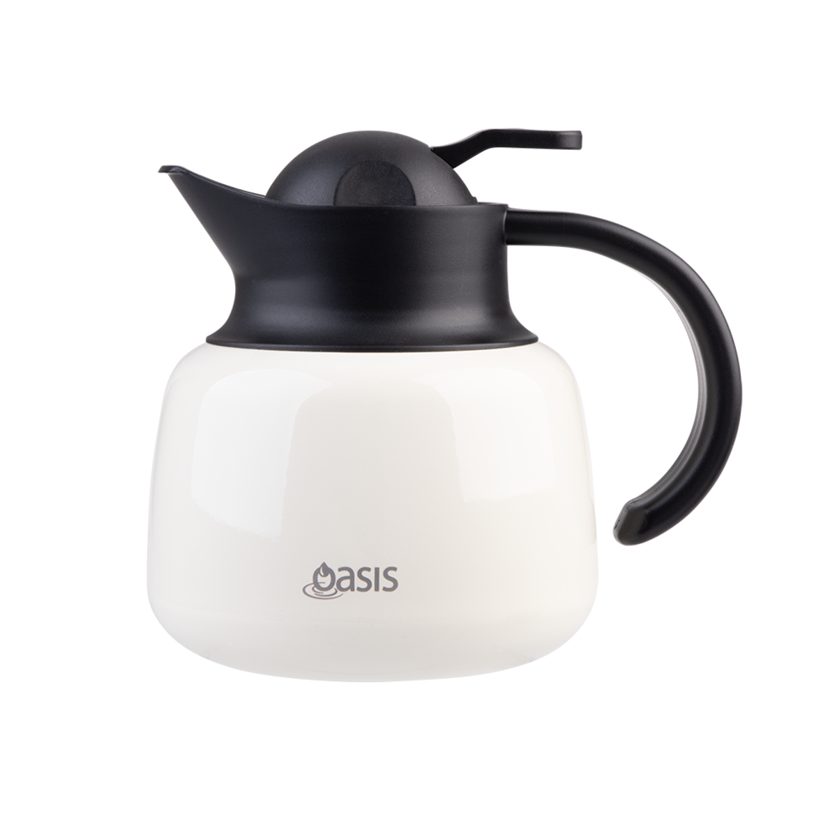 Oasis Stainless Steel Double Wall Insulated Teapot + Strainer 750ml - Ivory