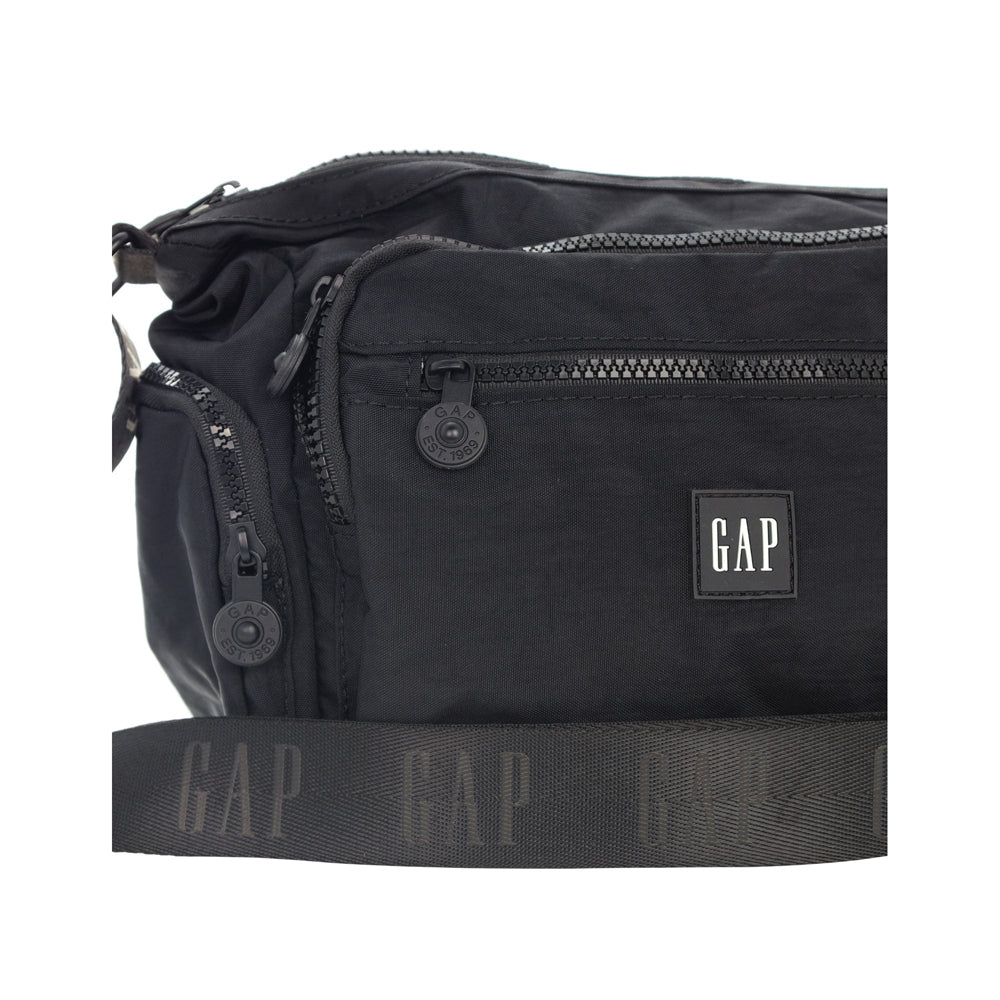 GAP Unisex Nylon Shoulder Crossbody Bag w/ Secure Zip 29x22cm Black