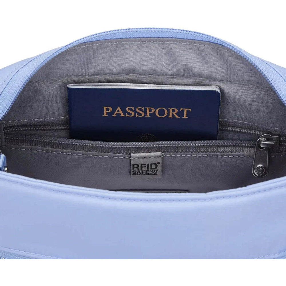 Pacsafe W Anti-Theft Crossbody Bag RFID Blocking Slashguard Secure Serenity Blue
