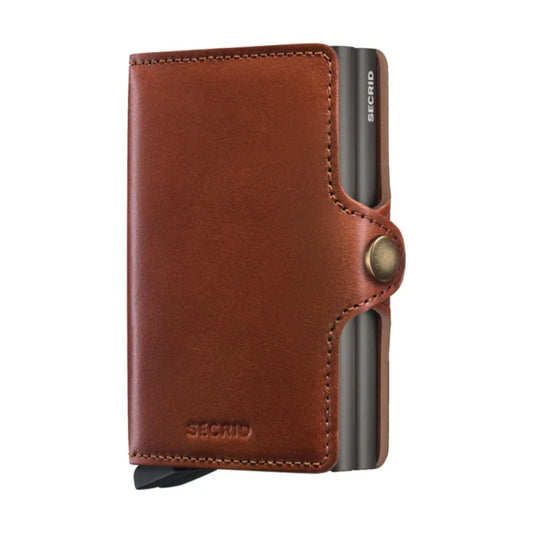 Secrid Twinwallet Compact RFID Mens Travel Leather Wallet Texano Saddle