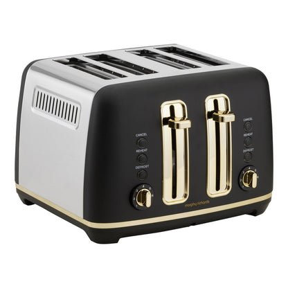 Morphy Richards Ascend Soft Gold Black 4 Slice Toaster with Variable Browning
