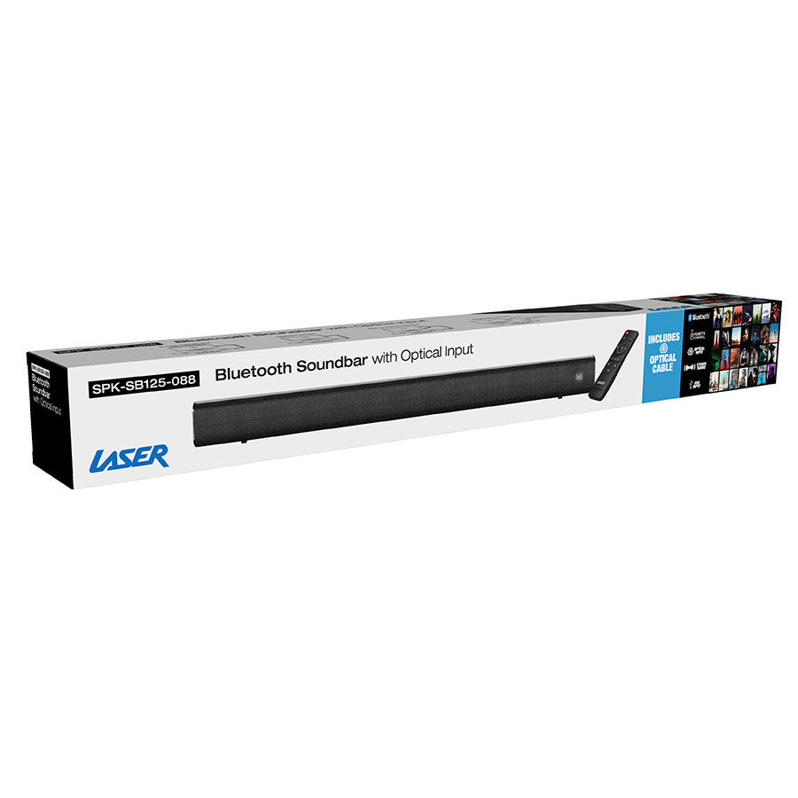 Laser Bluetooth Stereo Soundbar with LCD Display (Black)
