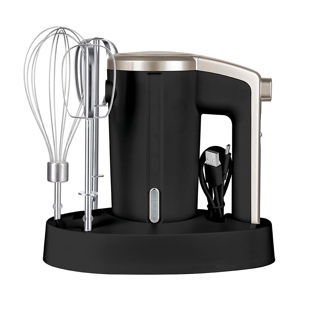 Geek Chef Rechargeable Cordless Electric Hand Mixer & Whisk (Black)