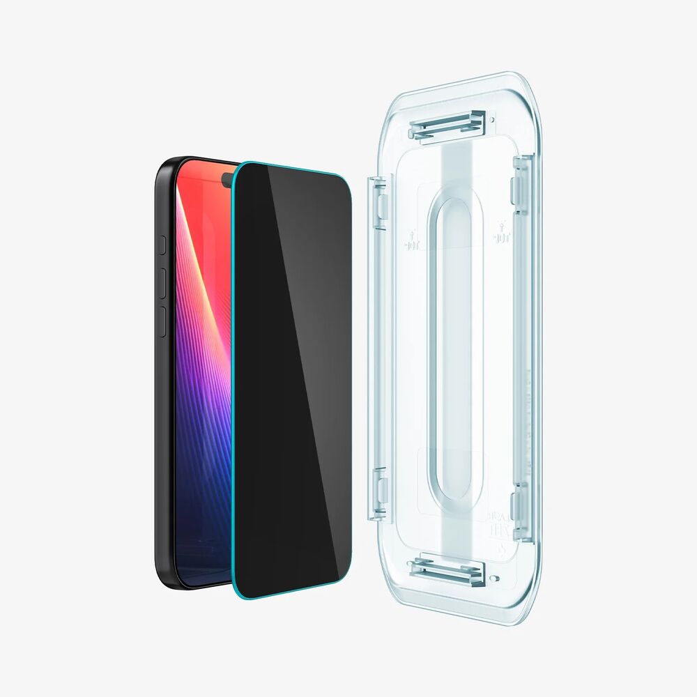 Spigen Apple iPhone 17 Pro EZ Fit GLAS.tR Privacy 2PCS Glass Screen Protector - Black