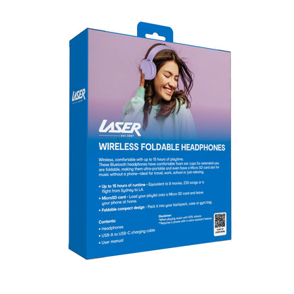 Laser Wireless Foldable Headphones (Purple)