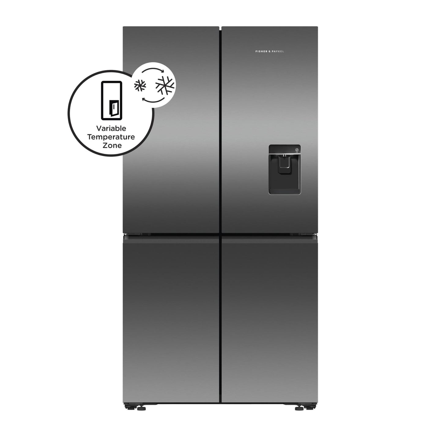 Fisher & Paykel RF605QNUVB1 538L French Door Fridge (Black Stainless Steel)