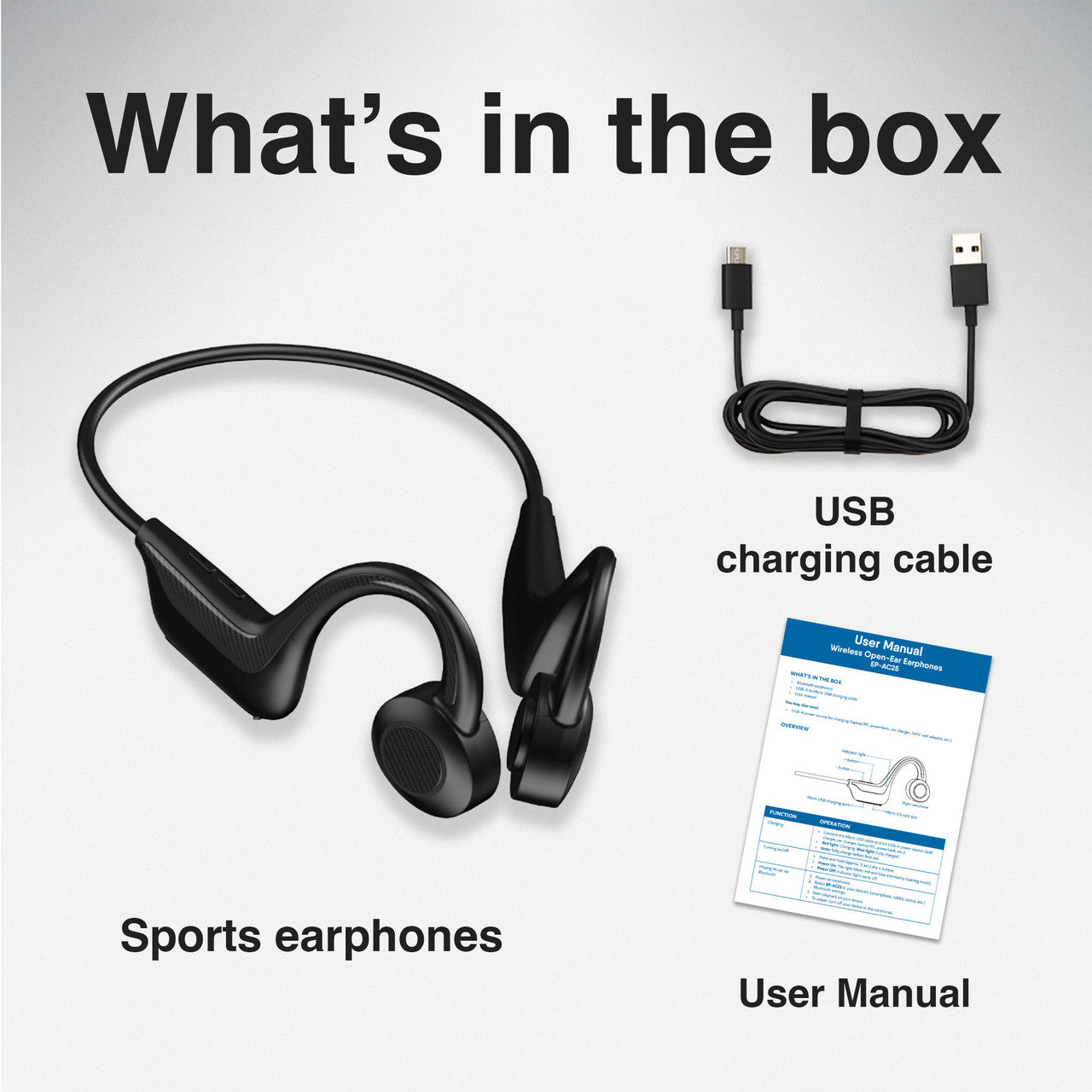 Laser Wireless Open-Ear Earphones (Black)