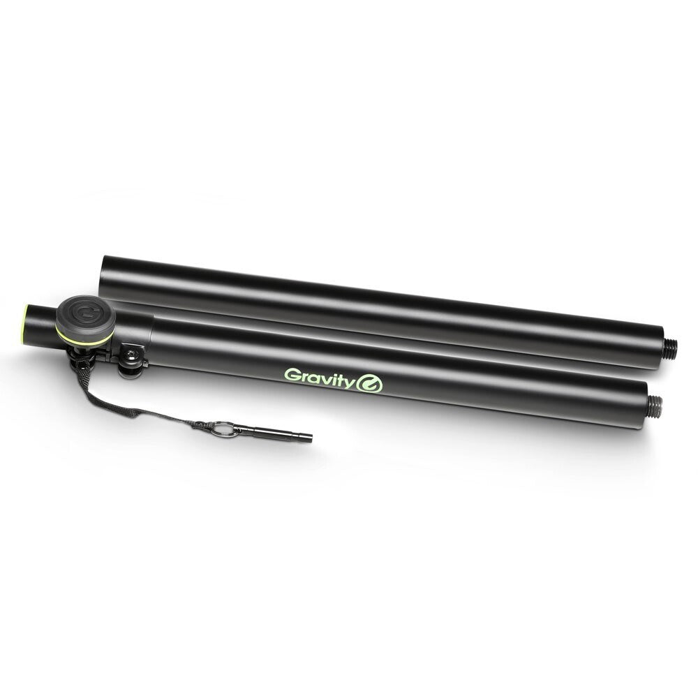Gravity SP2332TPB Two Part Steel Pole/Stand 35mm to M20 1400mm For Speaker Black