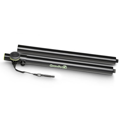Gravity SP2332TPB Two Part Steel Pole/Stand 35mm to M20 1400mm For Speaker Black