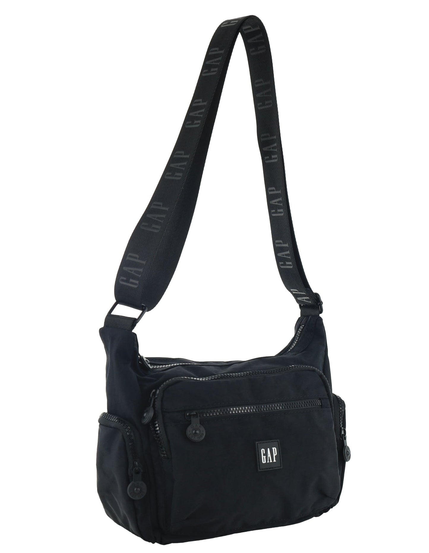 GAP Unisex Nylon Shoulder Crossbody Bag w/ Secure Zip 29x22cm Black