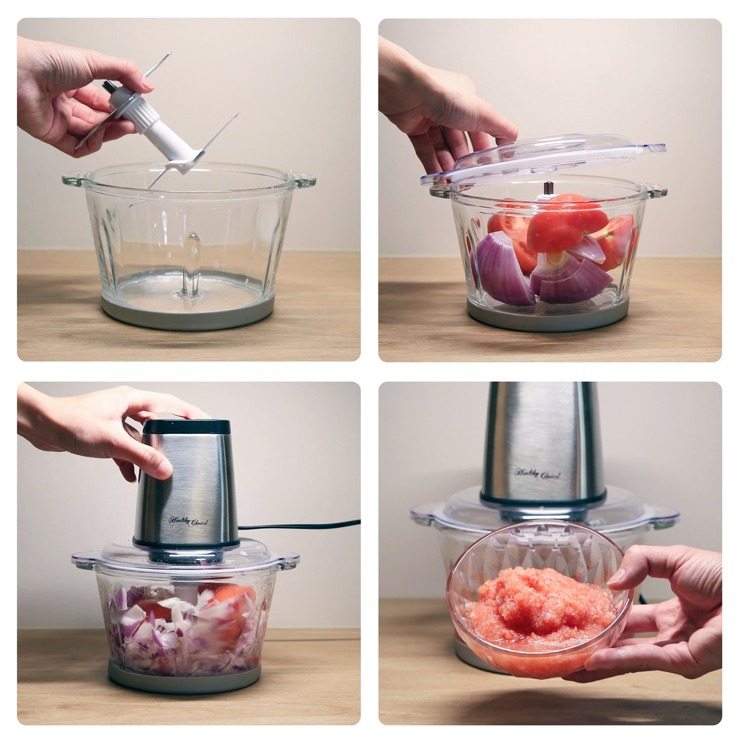 Healthy Choice Stainless Steel Large Powerful Food Chopper