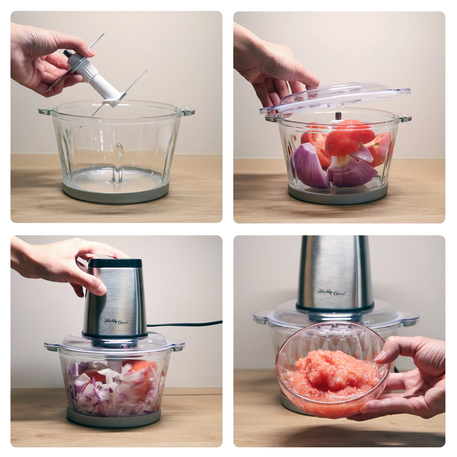 Healthy Choice Stainless Steel Large Powerful Food Chopper