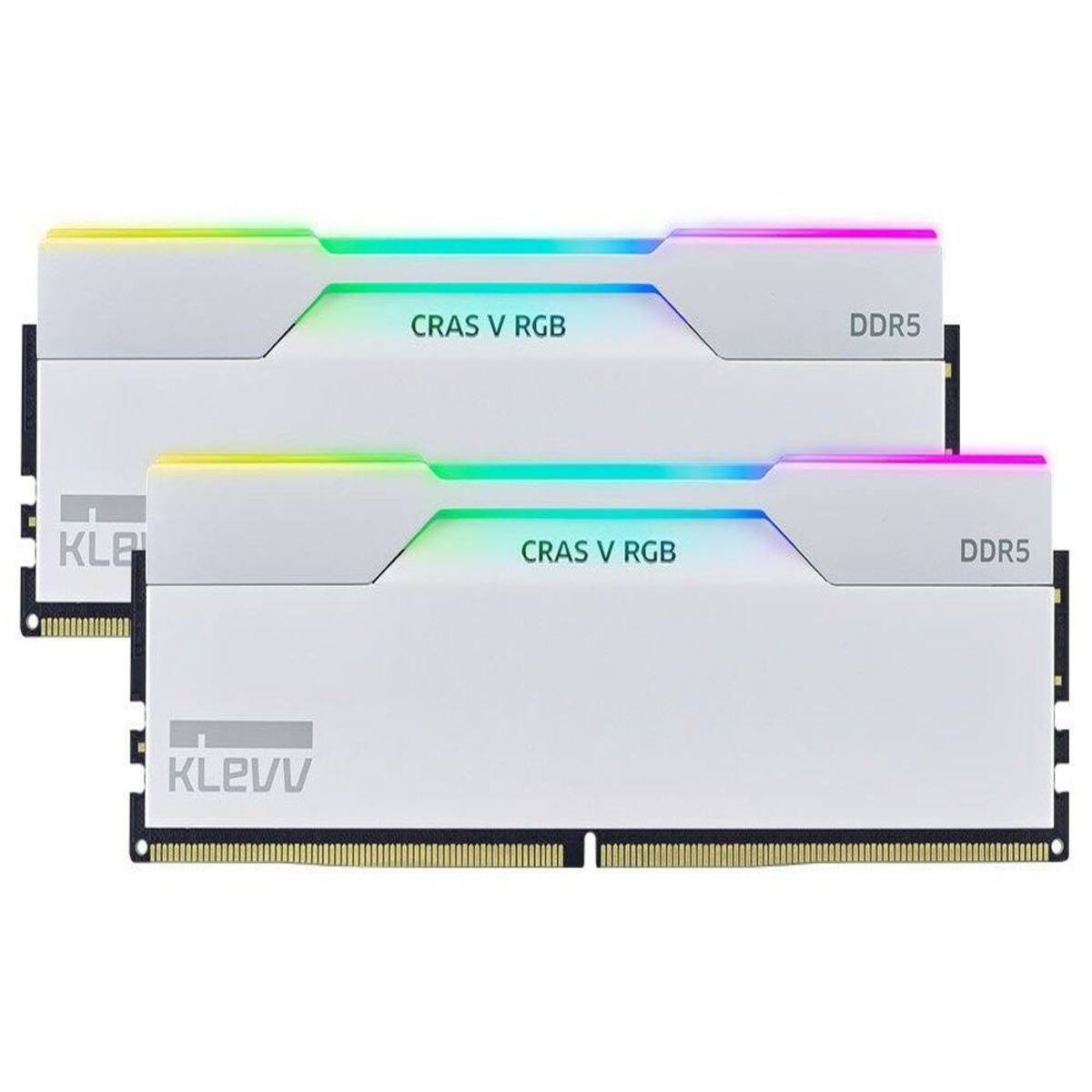 Klevv CRAS V RGB 64GB (2 x 32GB) DDR5 6000MHz CL30 Desktop Memory - Brilliant White