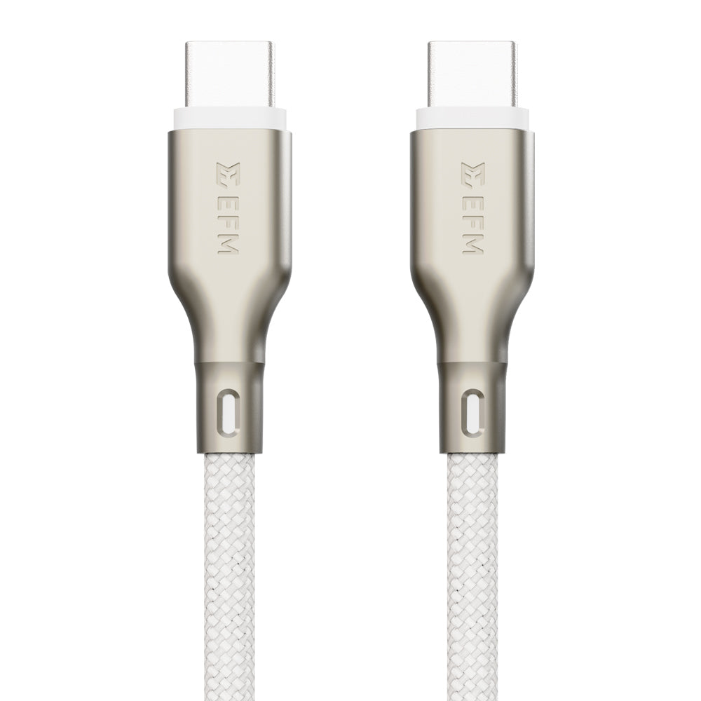 EFM 140W Pro Power and Data USB-C Cable with 2M Braided Cable (White)