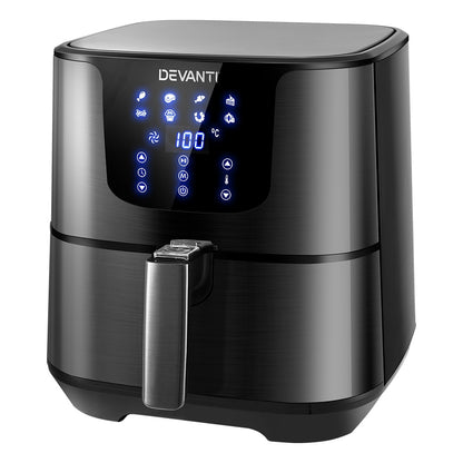 Devanti Air Fryer 7L LCD Fryers (Black)