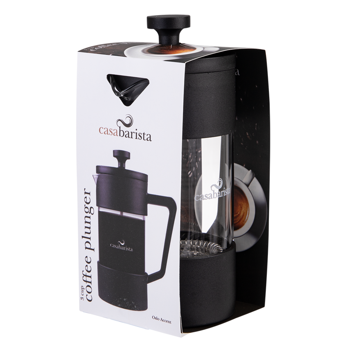 Casabarista Oslo Coffee Plunger - 3 Cup 350ml Black
