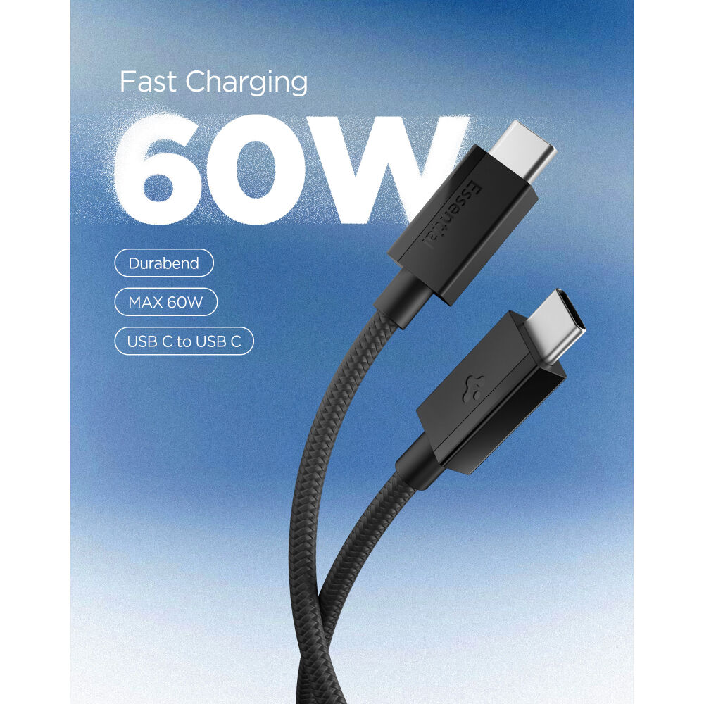 Spigen USB C to USB C 60W 480Mbps EB6015CC 1M Cable (Black)