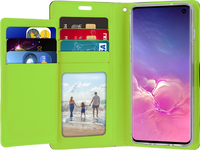 Goospery Rich Diary for iPhone XS Max - Navy / Lime