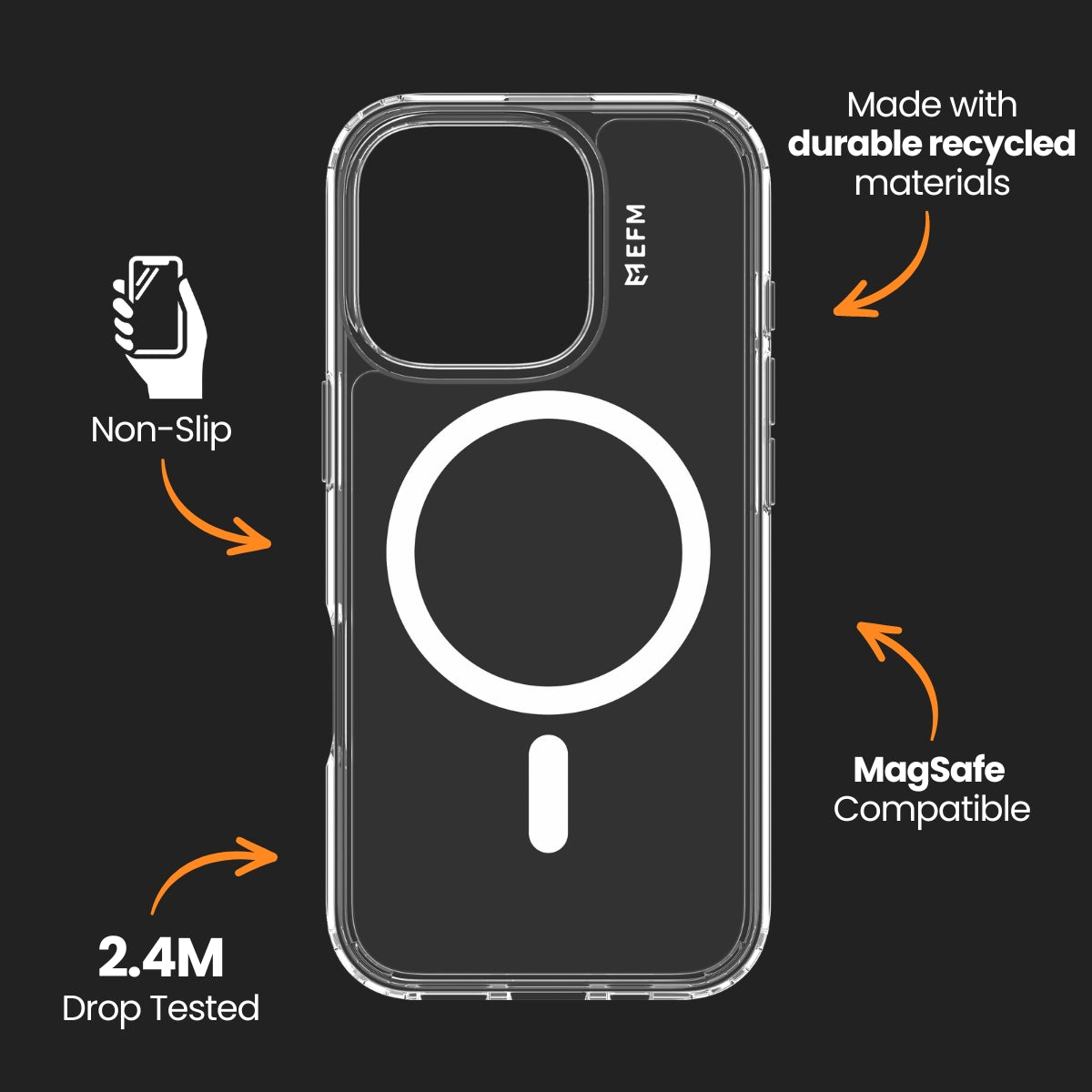EFM 2-in-1 Case and Screen Protector-Bundle - iPhone 16 Pro (Clear)