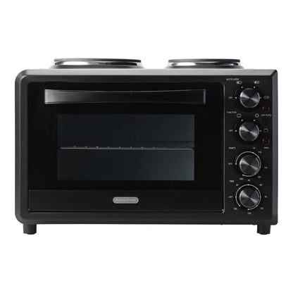 Morphy Richards 32L Black 2-in-1 Benchtop Convection Oven with Hot Plates