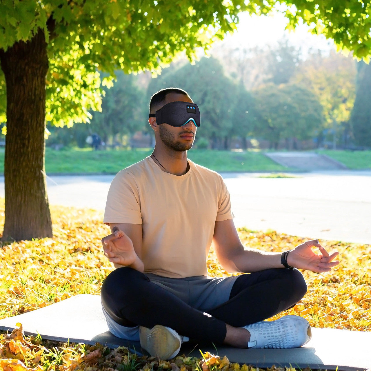 Laser Sleep Mask with Bluetooth Headphones (Black)