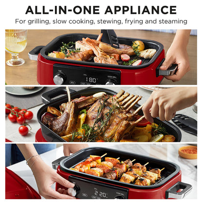Morphy Richards 3L Non-Stick Multifunction Electric Cooker Pan (Red)