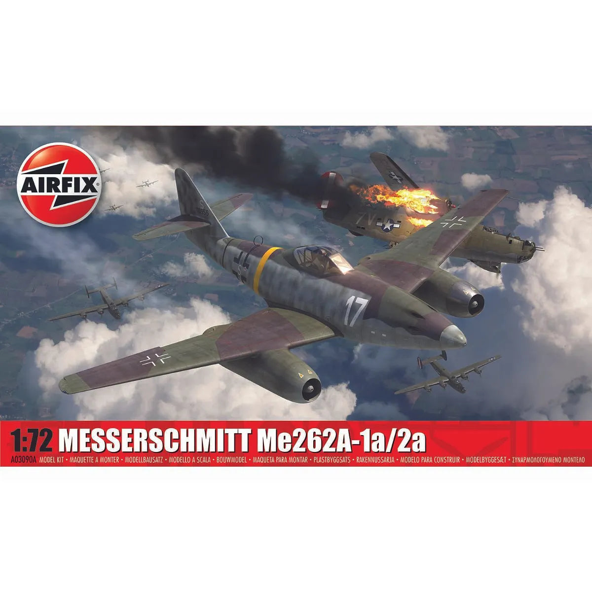 Airfix 1/72 Messerschmitt ME262A-1A/2A Fighter Scaled Plastic Model Kit